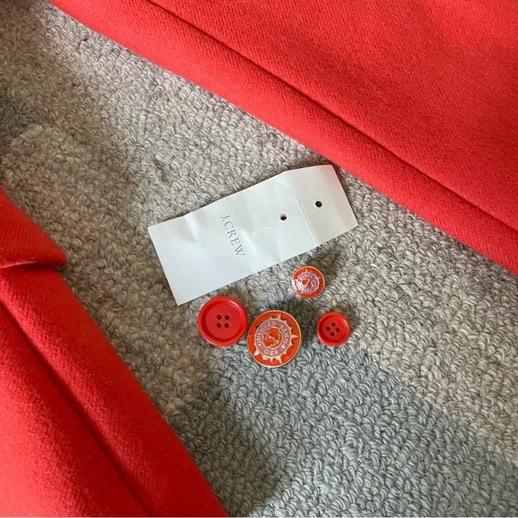 J. Crew Military Oxford Wool Blazer in Bright Flame in Size 0 - Picture 9 of 12